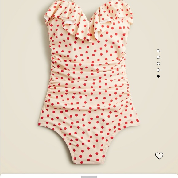 J. Crew Polka Dot Ruffled One Piece Swimsuit - Picture 1 of 7